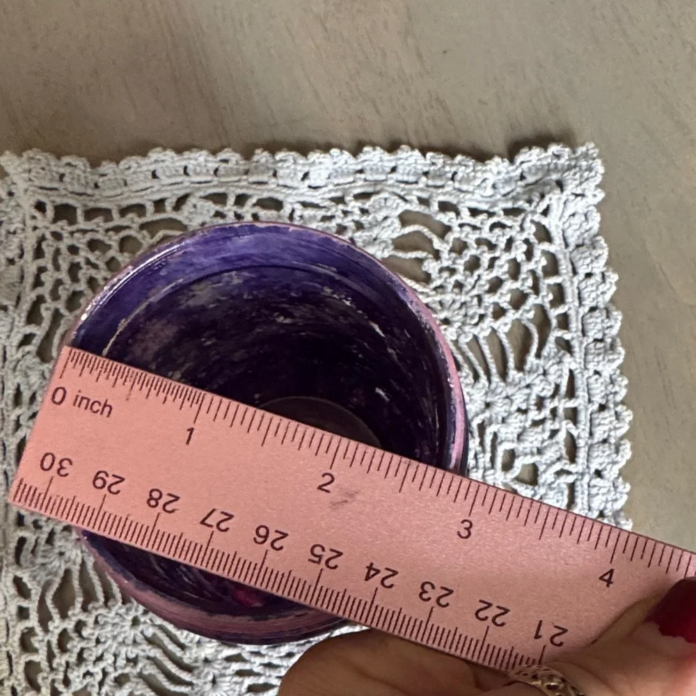 Hand-Painted Purple and Pink Repurposed Decorative Jar